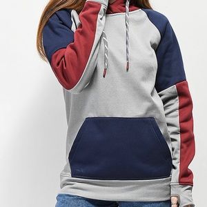 Empyre Icy Grey, Red, & Blue Colorblock Hoodie